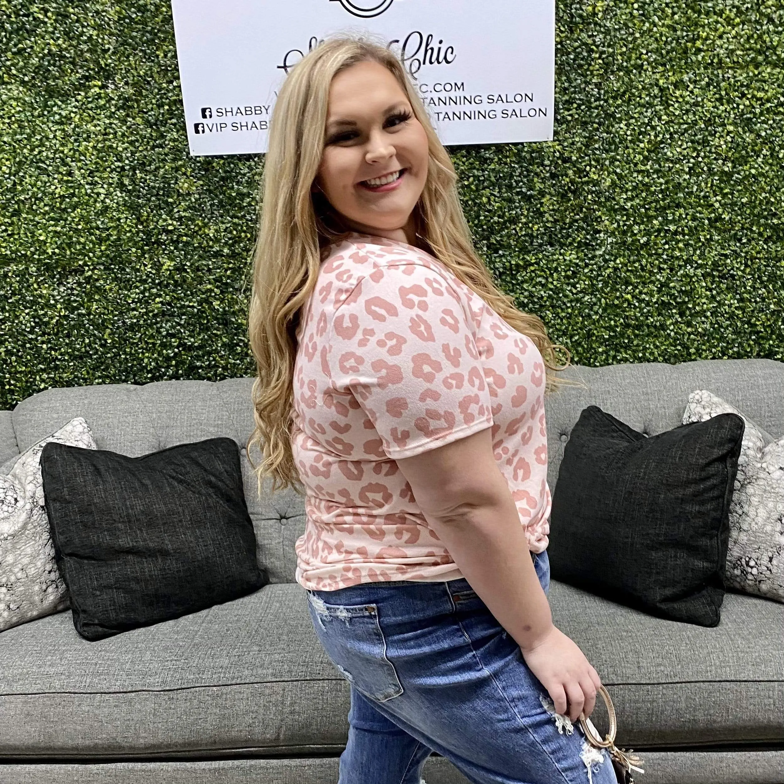 Rose Leopard Top