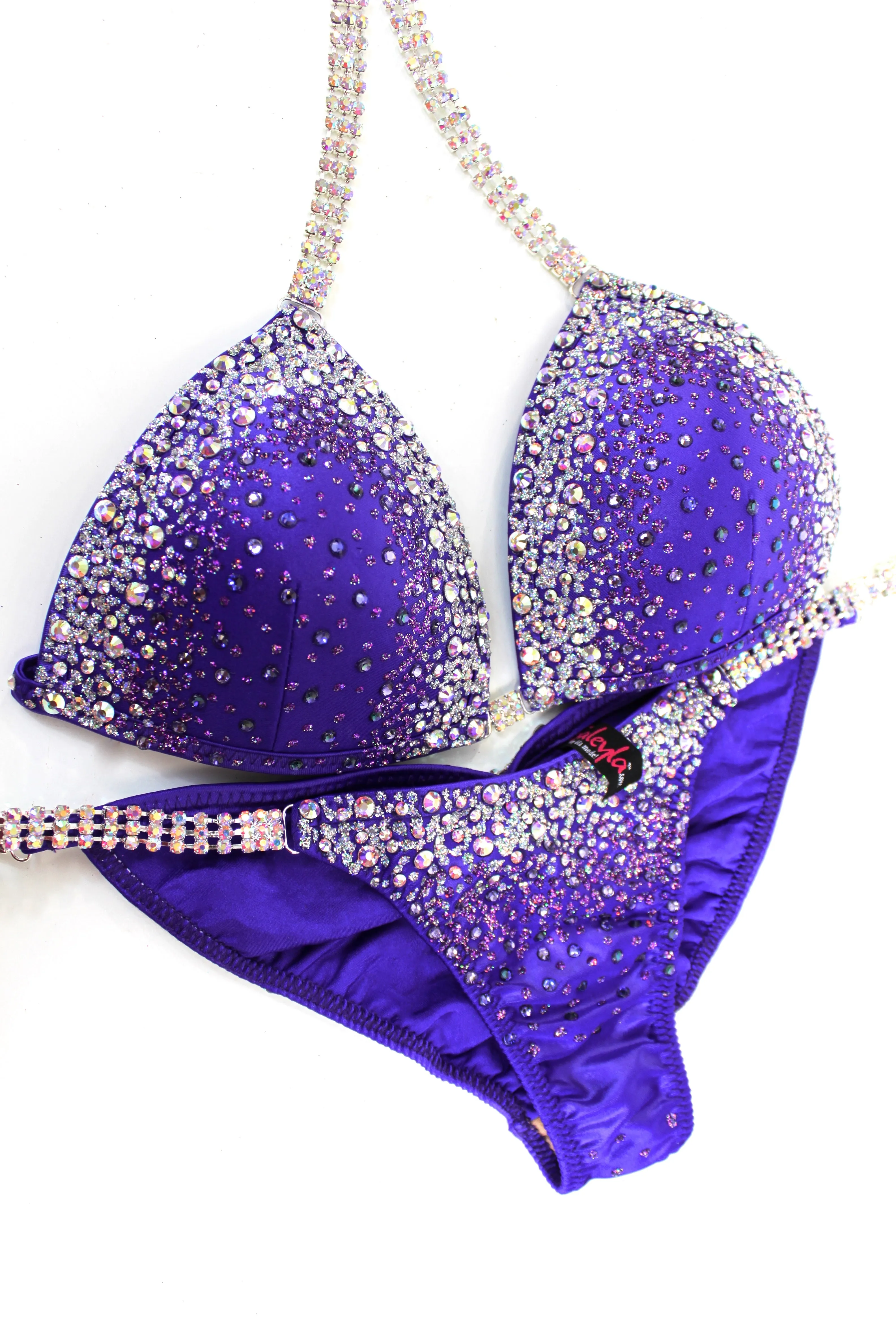Royal Purple AB Metallic Spandex Bikini Suit