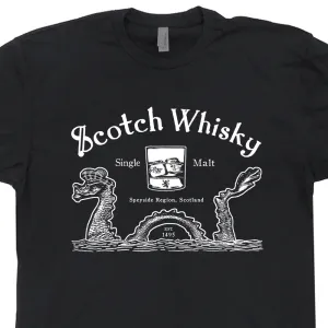 Scotch Whisky T Shirt Loch Ness Monster Shirt Scotland Tee Shirt Scottish Bar Shirt