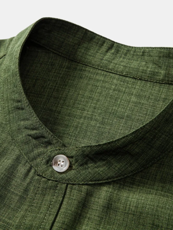 Short Sleeve Shirt & Straight Leg Linen Pants