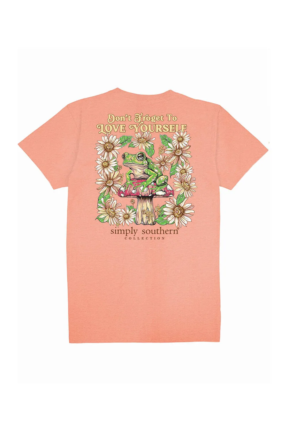 Simply Southern Frog Love Yourself T-Shirt for Women in Peach | SS-FROG-PEACH
