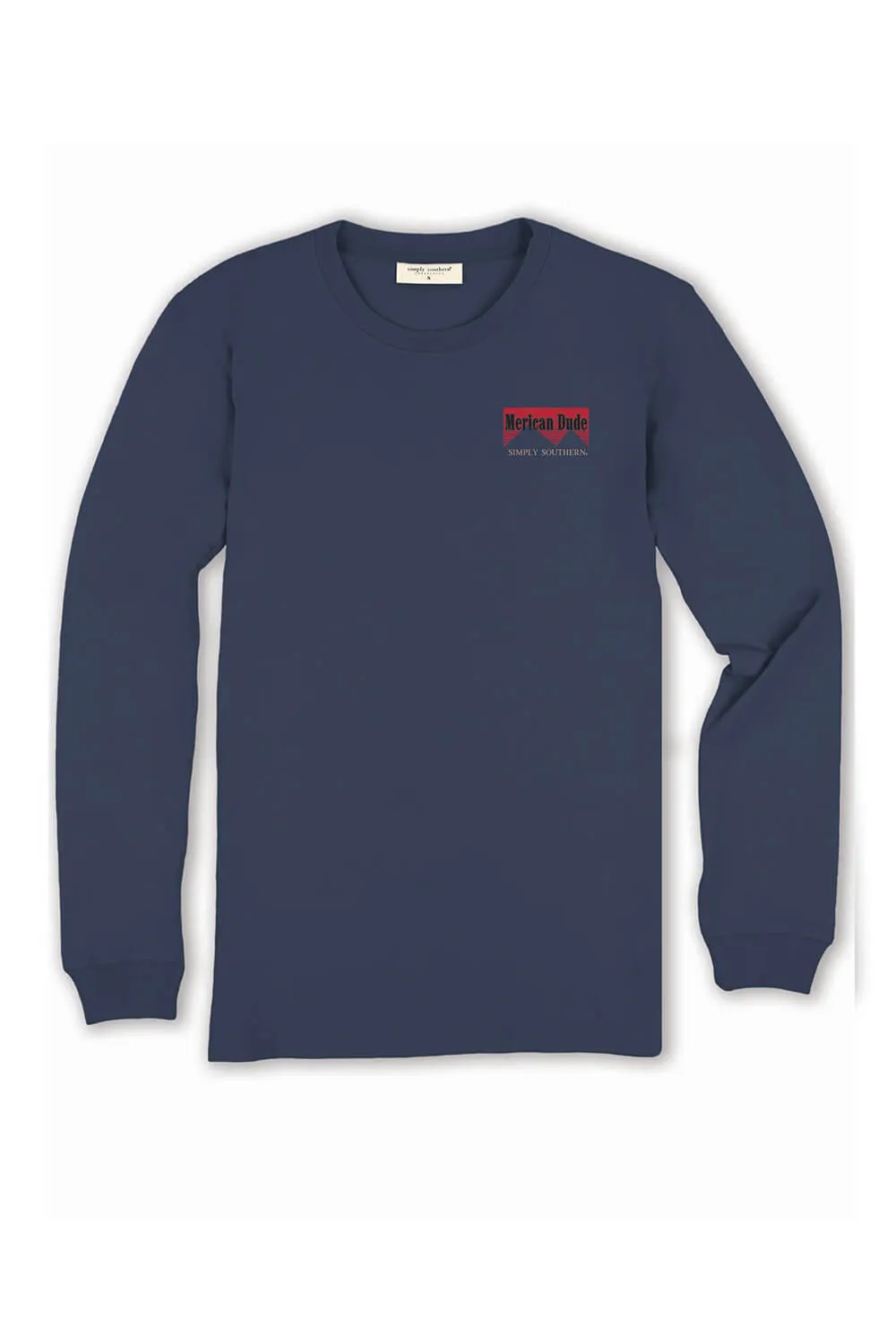 Simply Southern Long Sleeve Cowboy President T-Shirt for Men in Navy  | MN-LS-WESTERN-MIRAGE