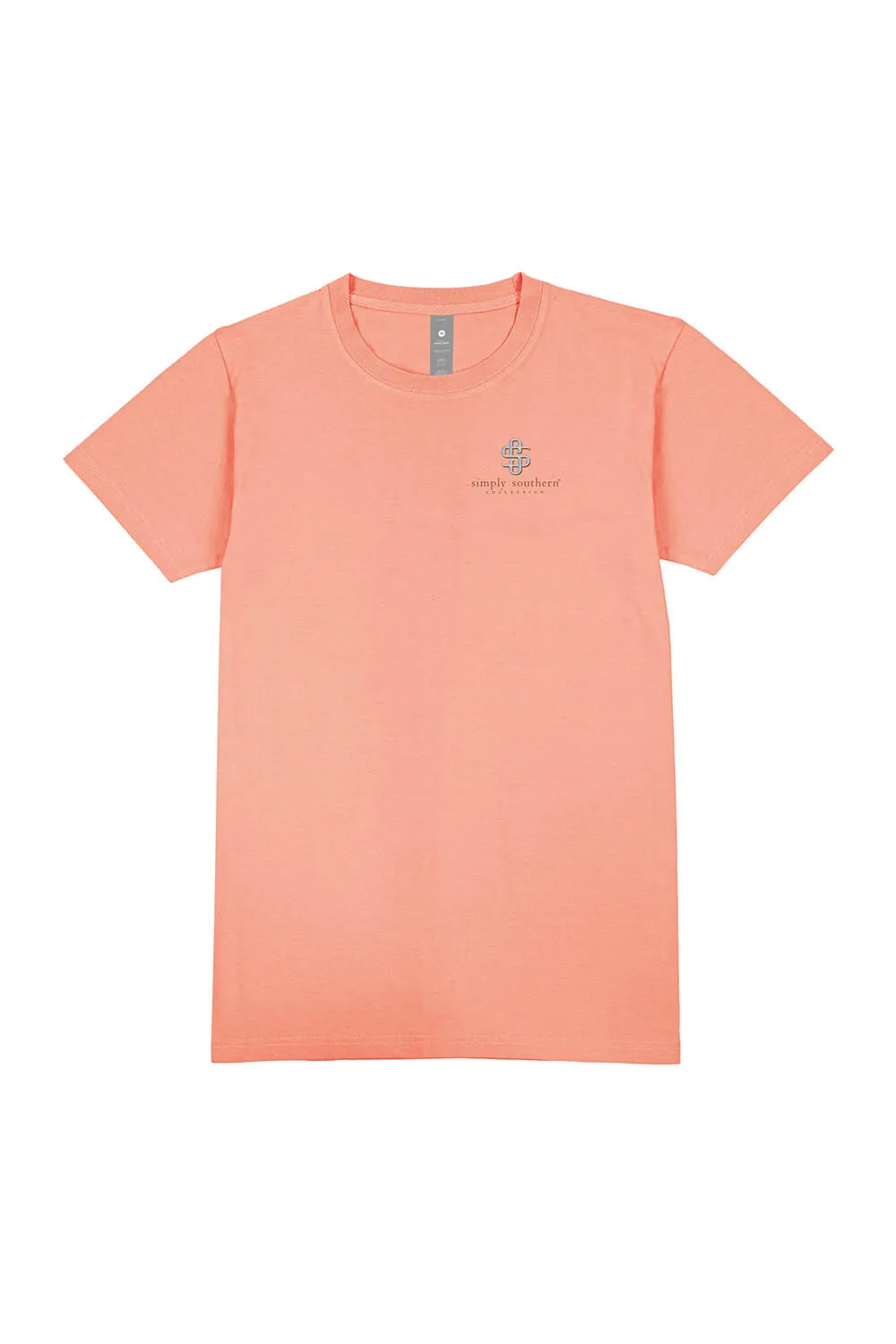 Simply Southern Plus Size Bunny Flowers T-Shirt for Women in Peach | EXT-SS-BUNNY-PEACH