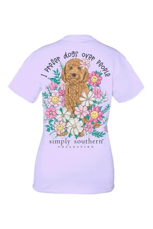 Simply Southern Plus Size Dogs Over People T-Shirt for Women in Purple | EXT-SS-PREFER-ASTER
