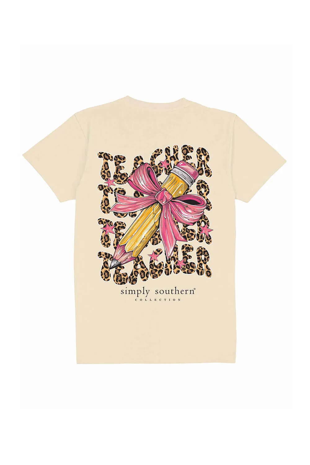 Simply Southern Plus Size Teacher T-Shirt for Women in Natural | EXT-SS-TEACHER-NATURAL