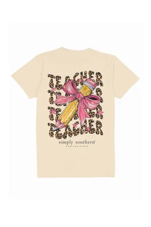 Simply Southern Plus Size Teacher T-Shirt for Women in Natural | EXT-SS-TEACHER-NATURAL