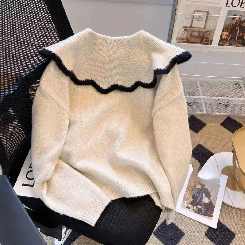 Sona - Puppenkragen Pullover gestrickt