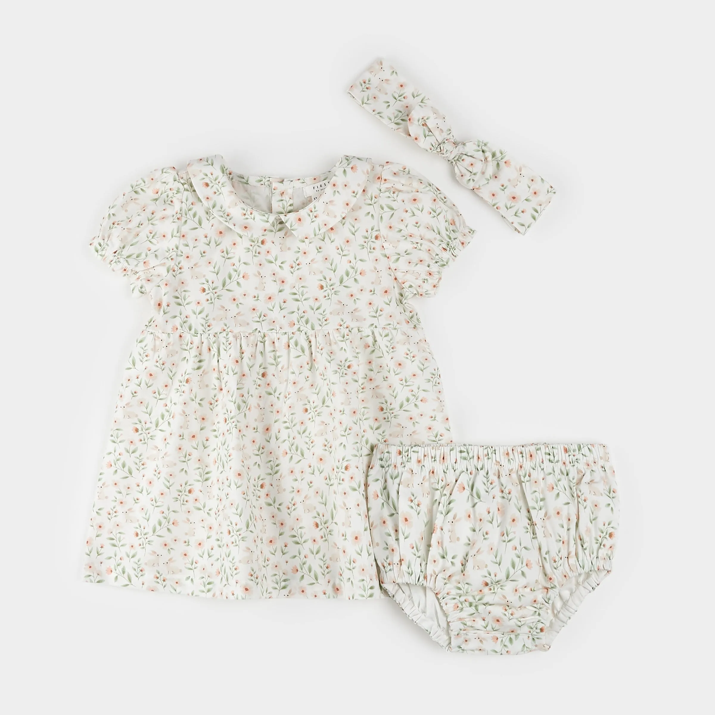 Spring Bunnies Poplin 3pc Dress Set