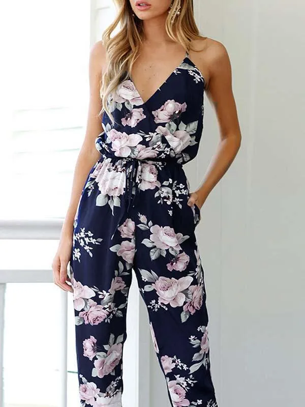 Stunncal V Neck Sling Jumpsuit