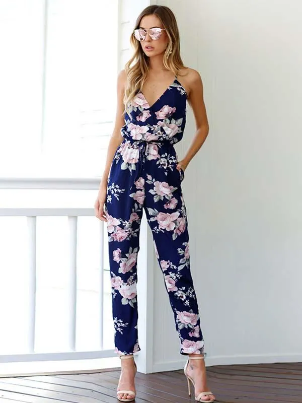 Stunncal V Neck Sling Jumpsuit