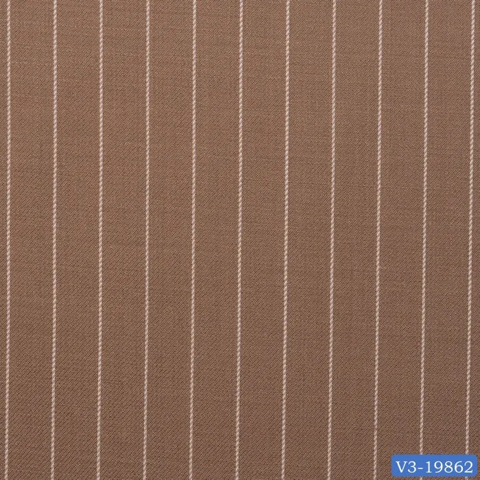 Tan Brown Stripe Short Double Breast Suit