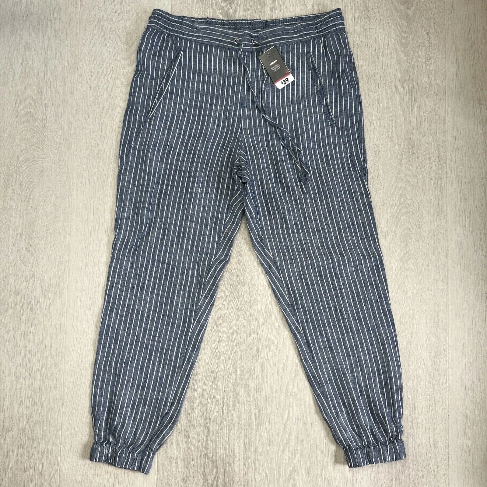 Target Womens Linen Jogger Stripe Size 12 (new)