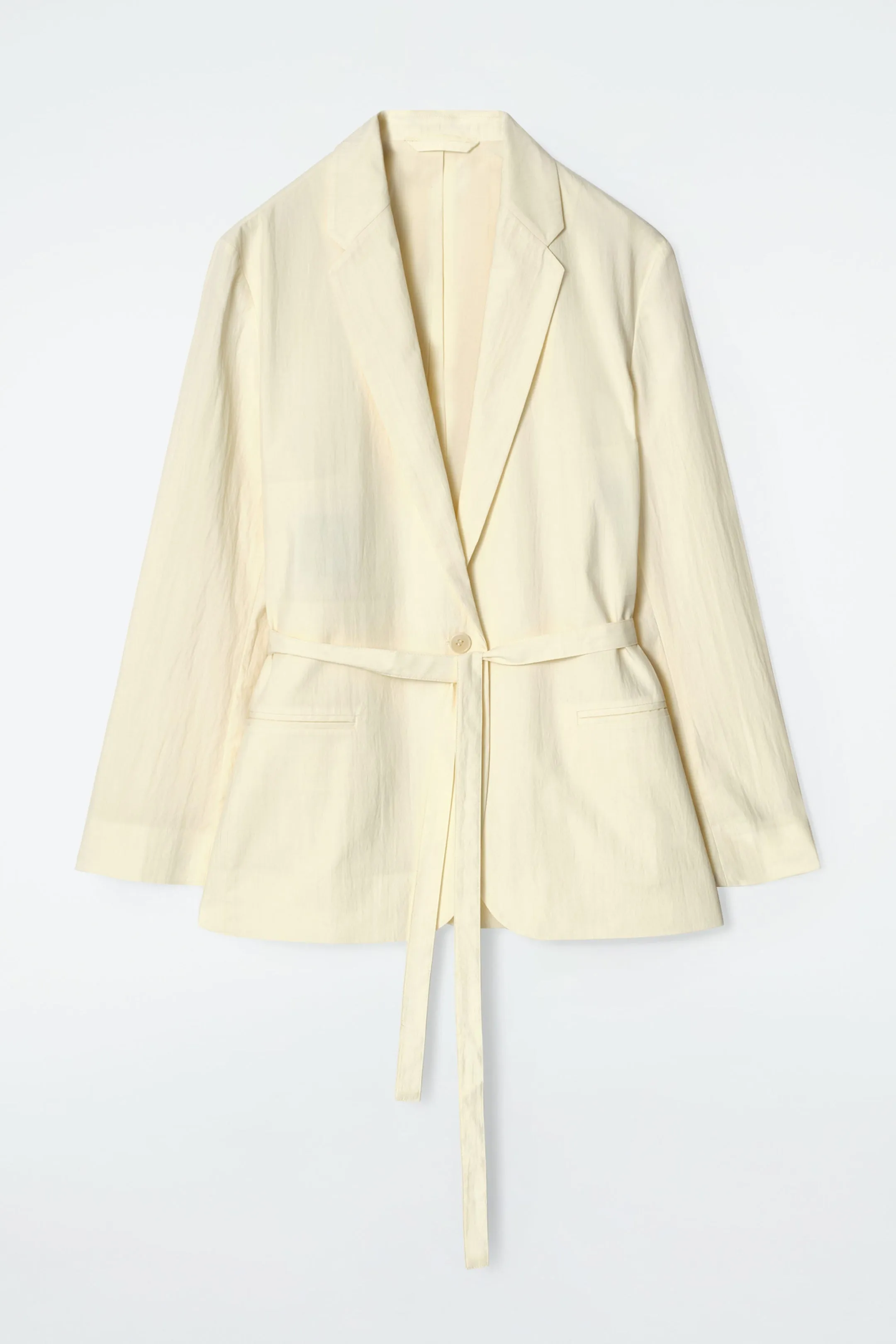 Tie-waist cotton blazer