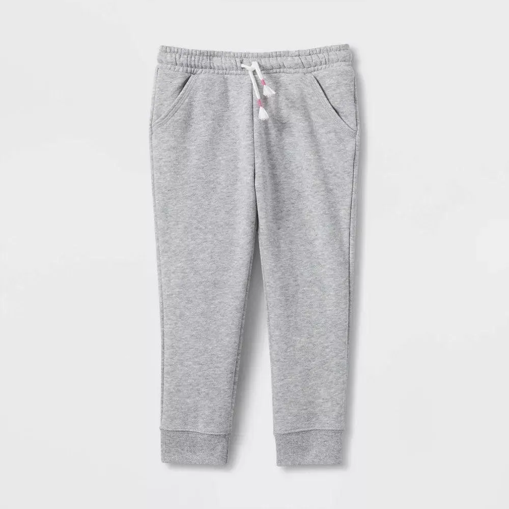 Toddler Girls' Solid Fleece Jogger Pants - Cat & Jack™ Gray