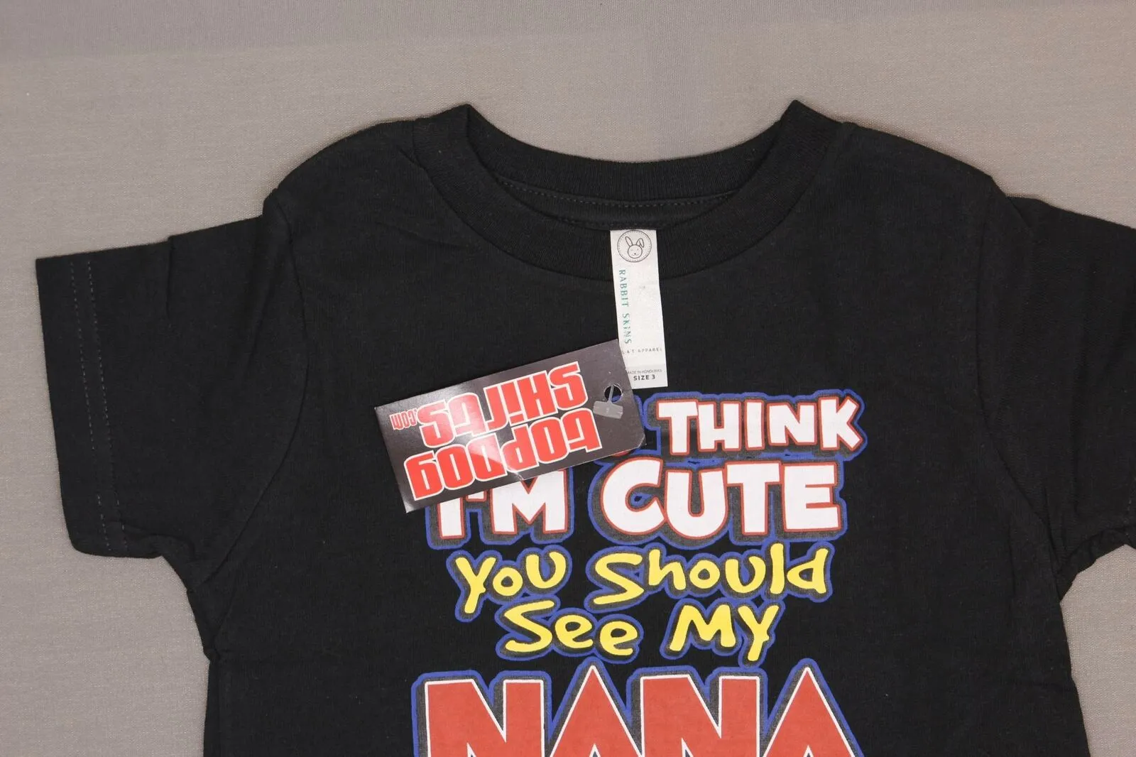 Top Dog Shirts Toddler If You Think I'm Cute Nana Graphic T-Shirt Black 3T
