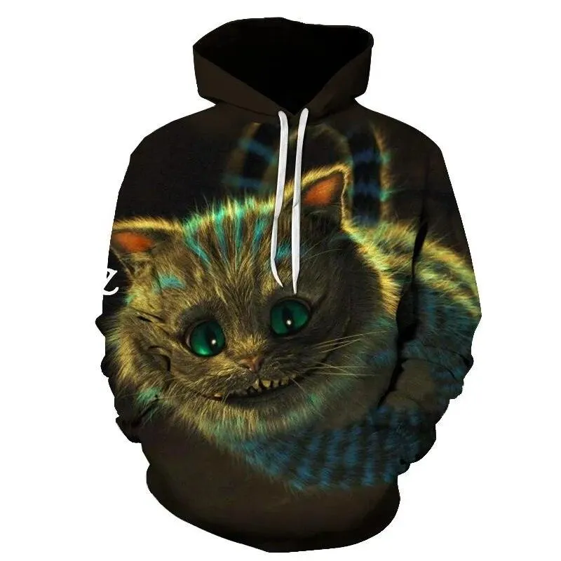 Two Cat Sweatshirts Long Sleeve 3D Hoodies Sweatshirt Pullover