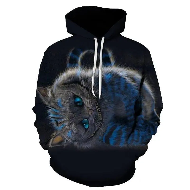 Two Cat Sweatshirts Long Sleeve 3D Hoodies Sweatshirt Pullover