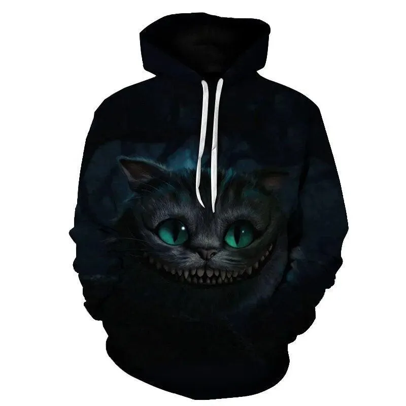 Two Cat Sweatshirts Long Sleeve 3D Hoodies Sweatshirt Pullover