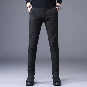 UrbanEdge Koreanische Slim-Straight-Karohosen