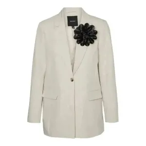 Vero Moda Women's Beige Blazer with Button and Front Pockets