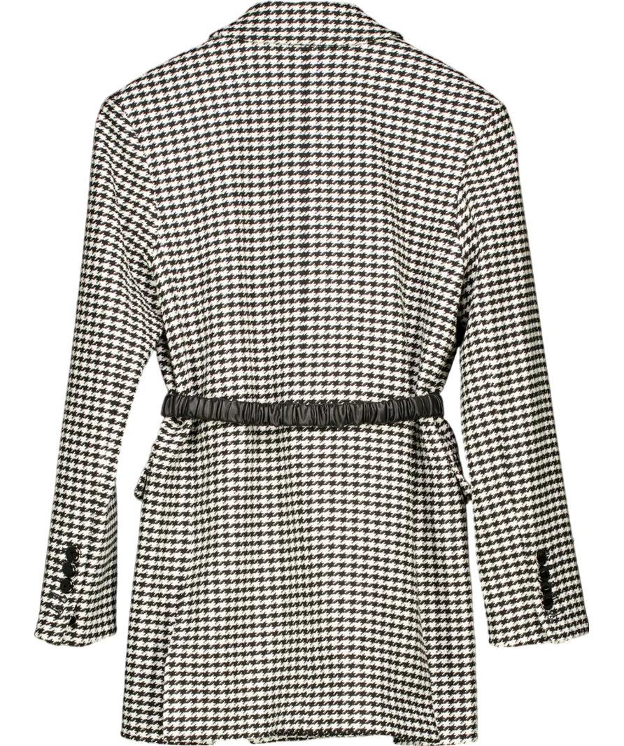 Veronica Beard Black Hutchinson Houndstooth Dickey Jacket UK XS