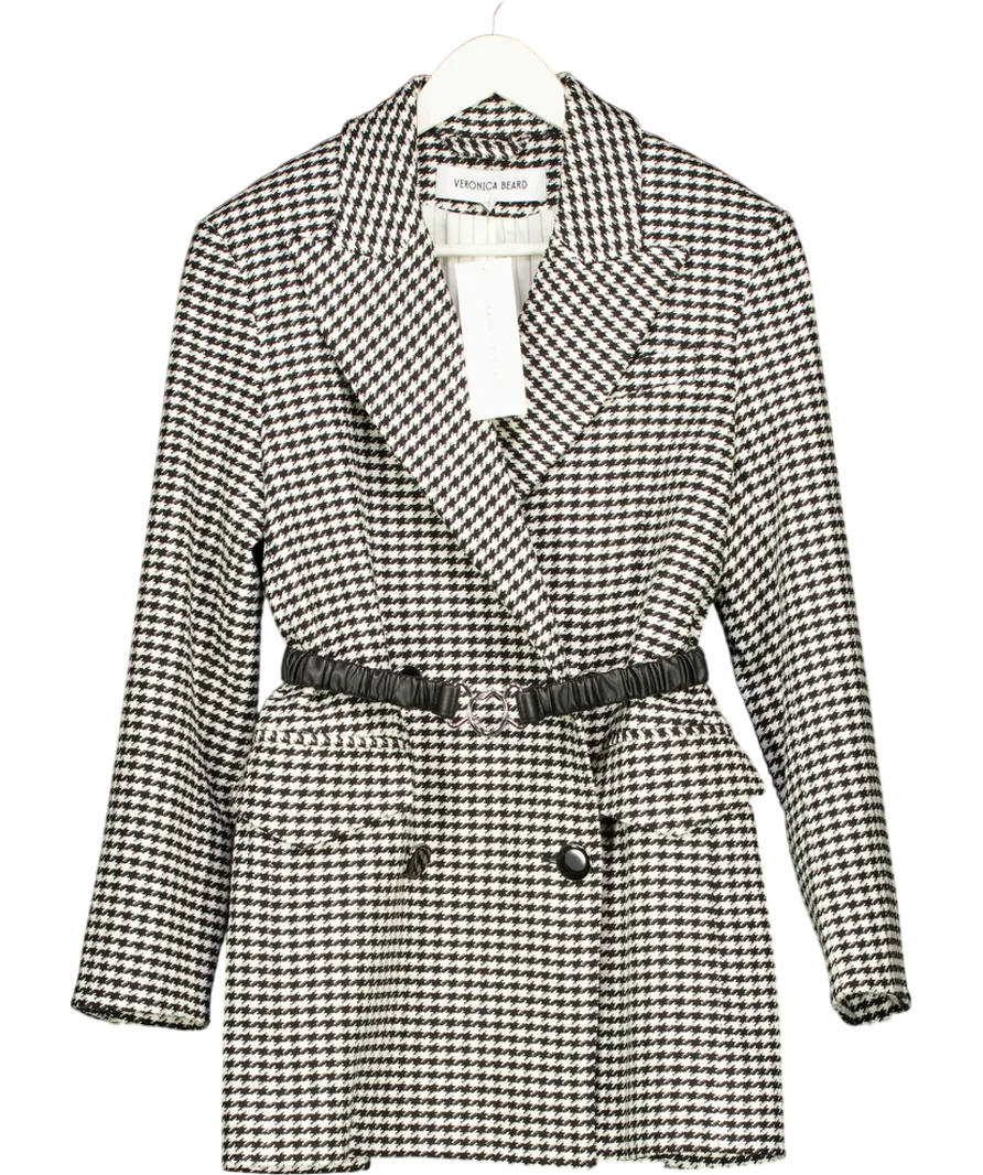 Veronica Beard Black Hutchinson Houndstooth Dickey Jacket UK XS