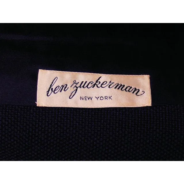 Vintage Navy Blue Wool  Suit Ben Zuckerman Sz 4 Late 1950s