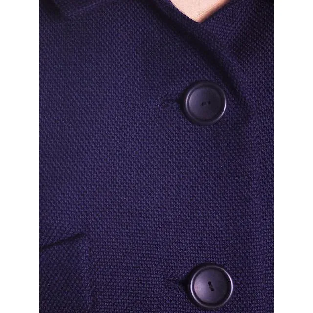 Vintage Navy Blue Wool  Suit Ben Zuckerman Sz 4 Late 1950s