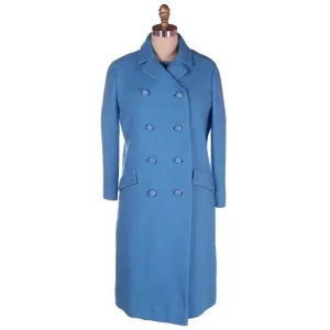 Vintage Sheath Dress /Coat Blue Nubby Wool 1960s Bergdorf on Plaza 38-38-39