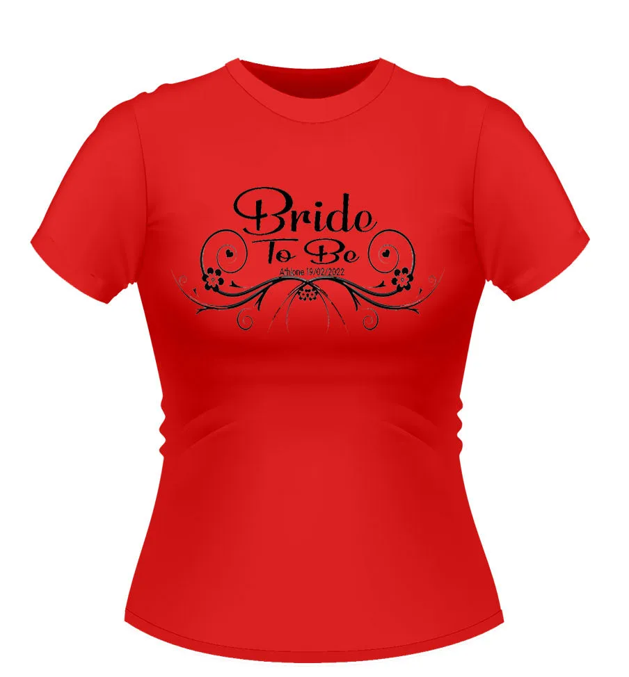 Vintage Style Bride to Be Personalised Tshirt