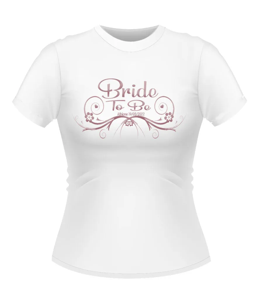 Vintage Style Bride to Be Personalised Tshirt