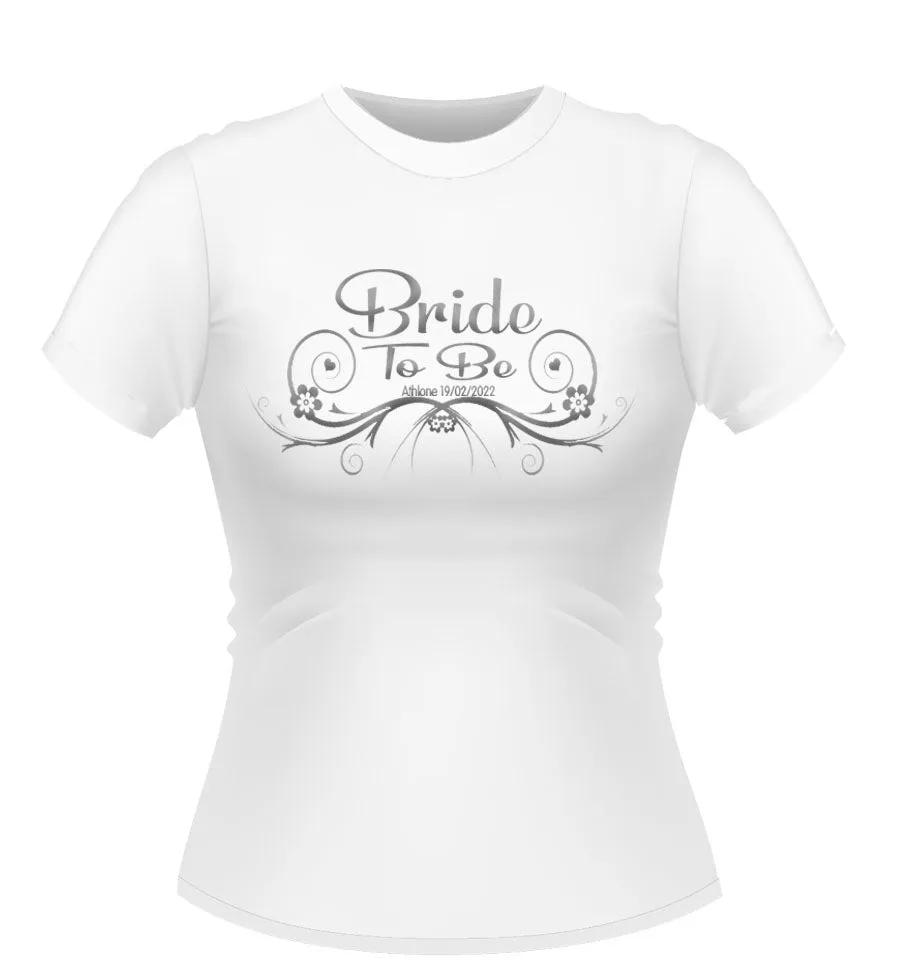 Vintage Style Bride to Be Personalised Tshirt