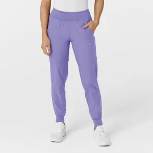 W123 5555 Comfort Waist Cargo Jogger Scrub Pants Iris Purple