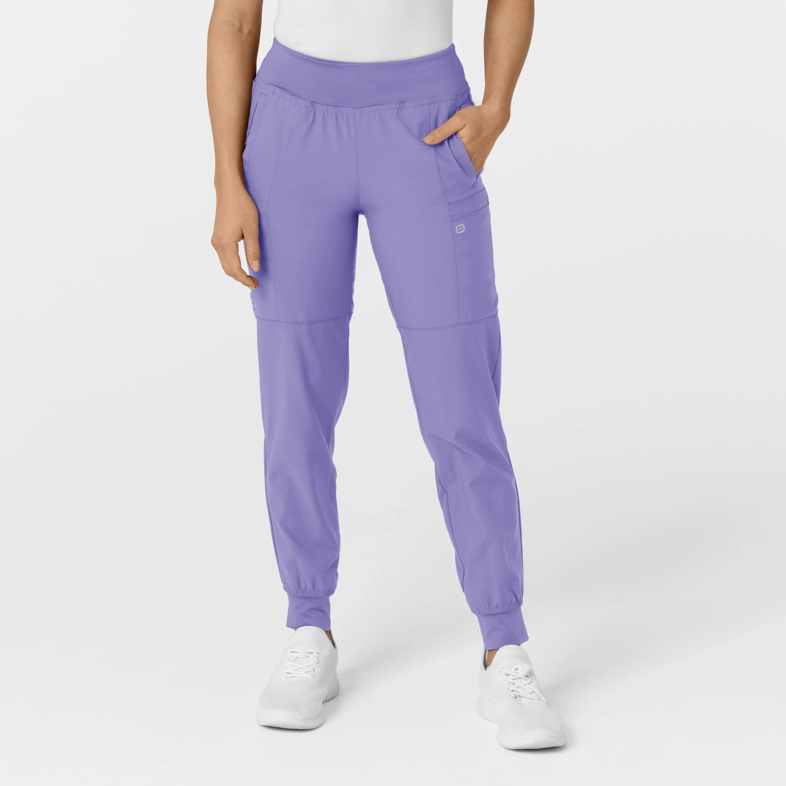 W123 5555 Comfort Waist Cargo Jogger Scrub Pants Iris Purple