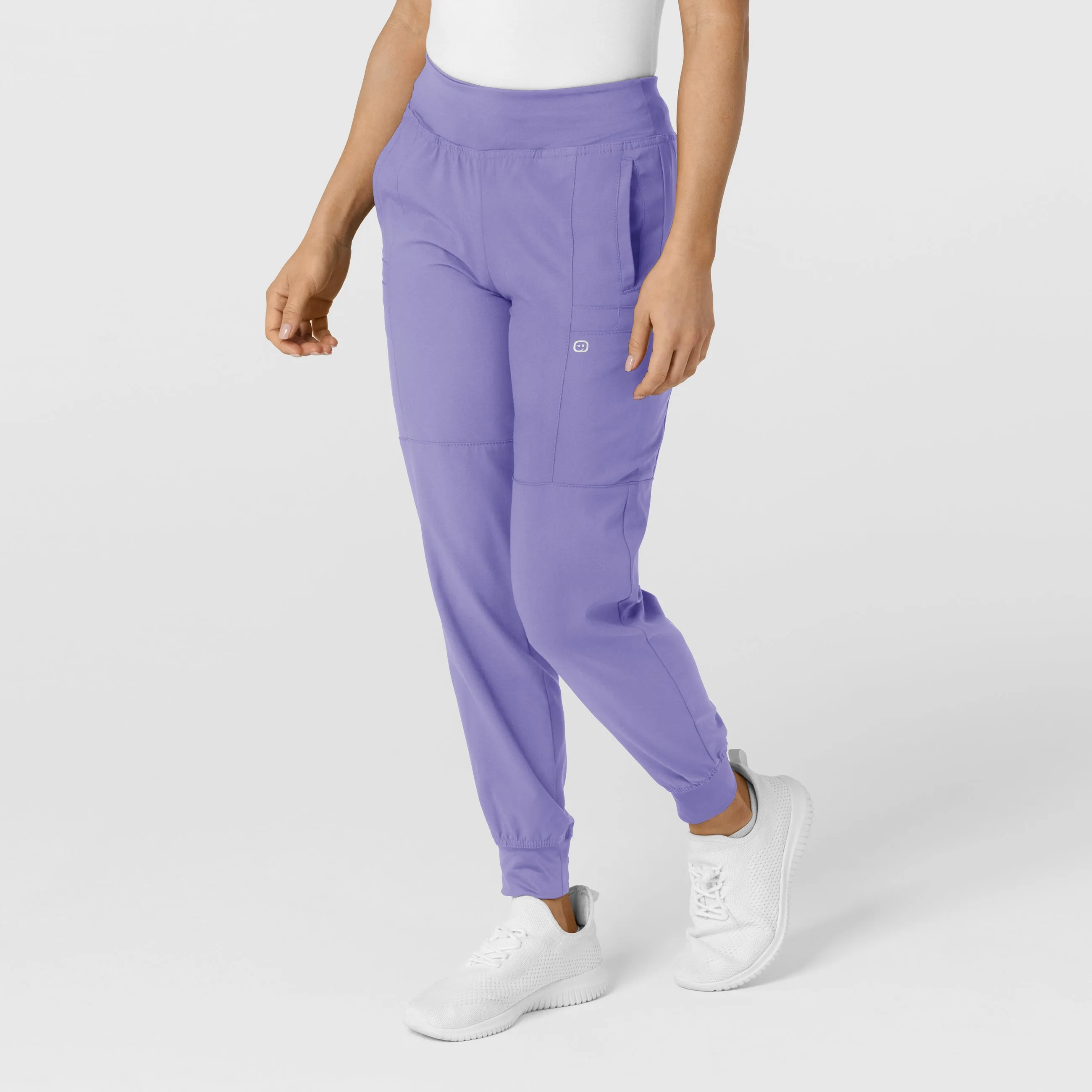 W123 5555 Comfort Waist Cargo Jogger Scrub Pants Iris Purple