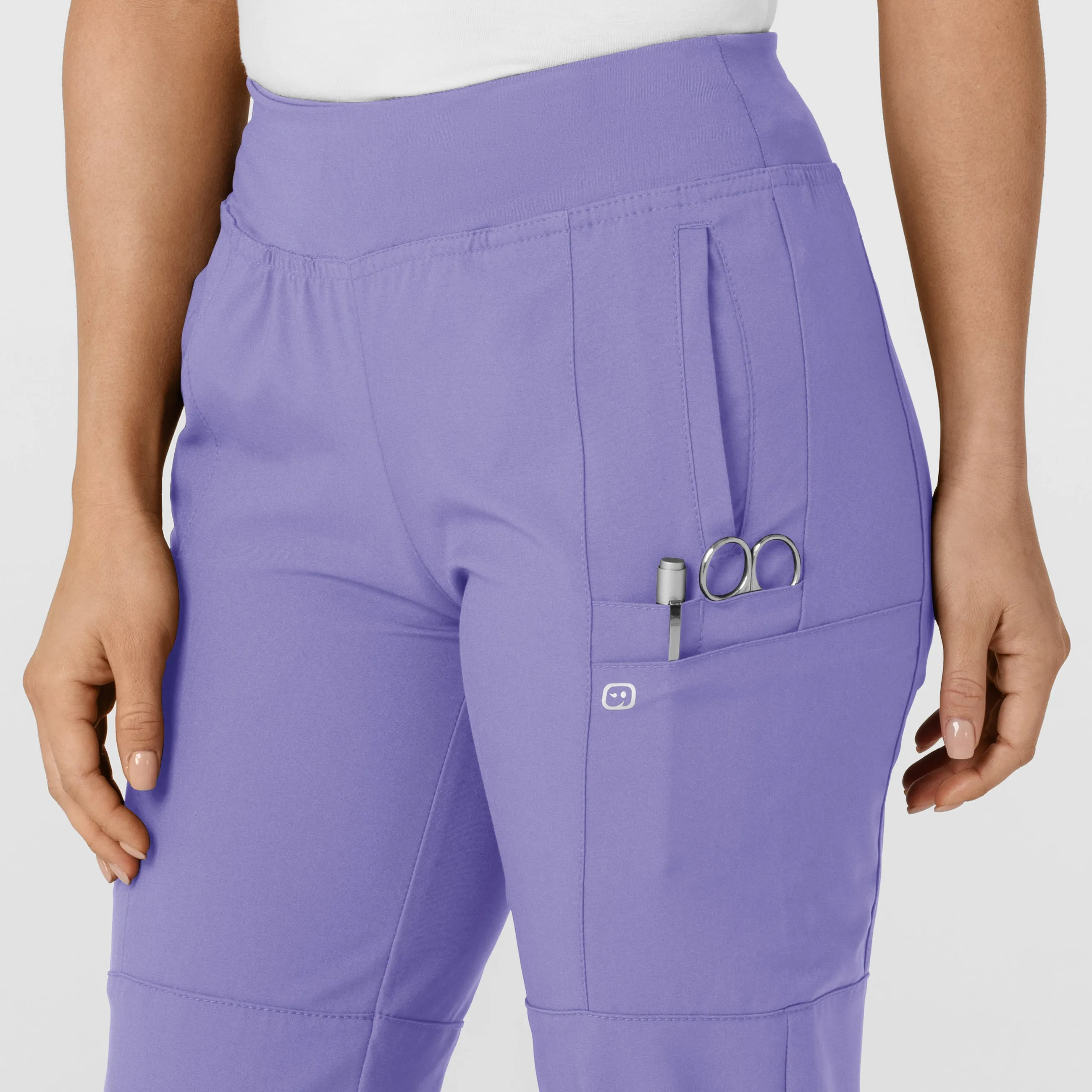 W123 5555 Comfort Waist Cargo Jogger Scrub Pants Iris Purple