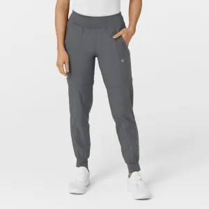 W123 5555 Comfort Waist Cargo Jogger Scrub Pants Pewter