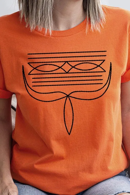 Western Boot Stitch Graphic T Shirts