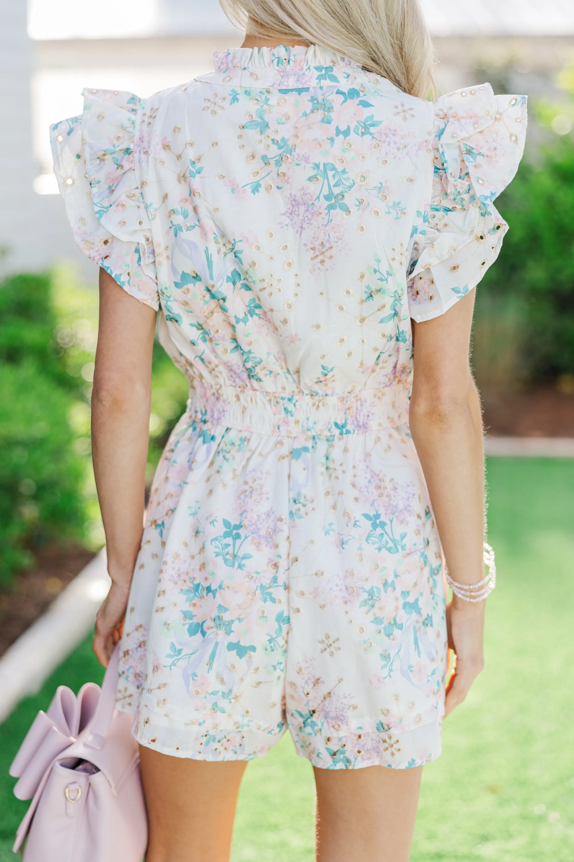 Wild Love Cream Eyelet Romper