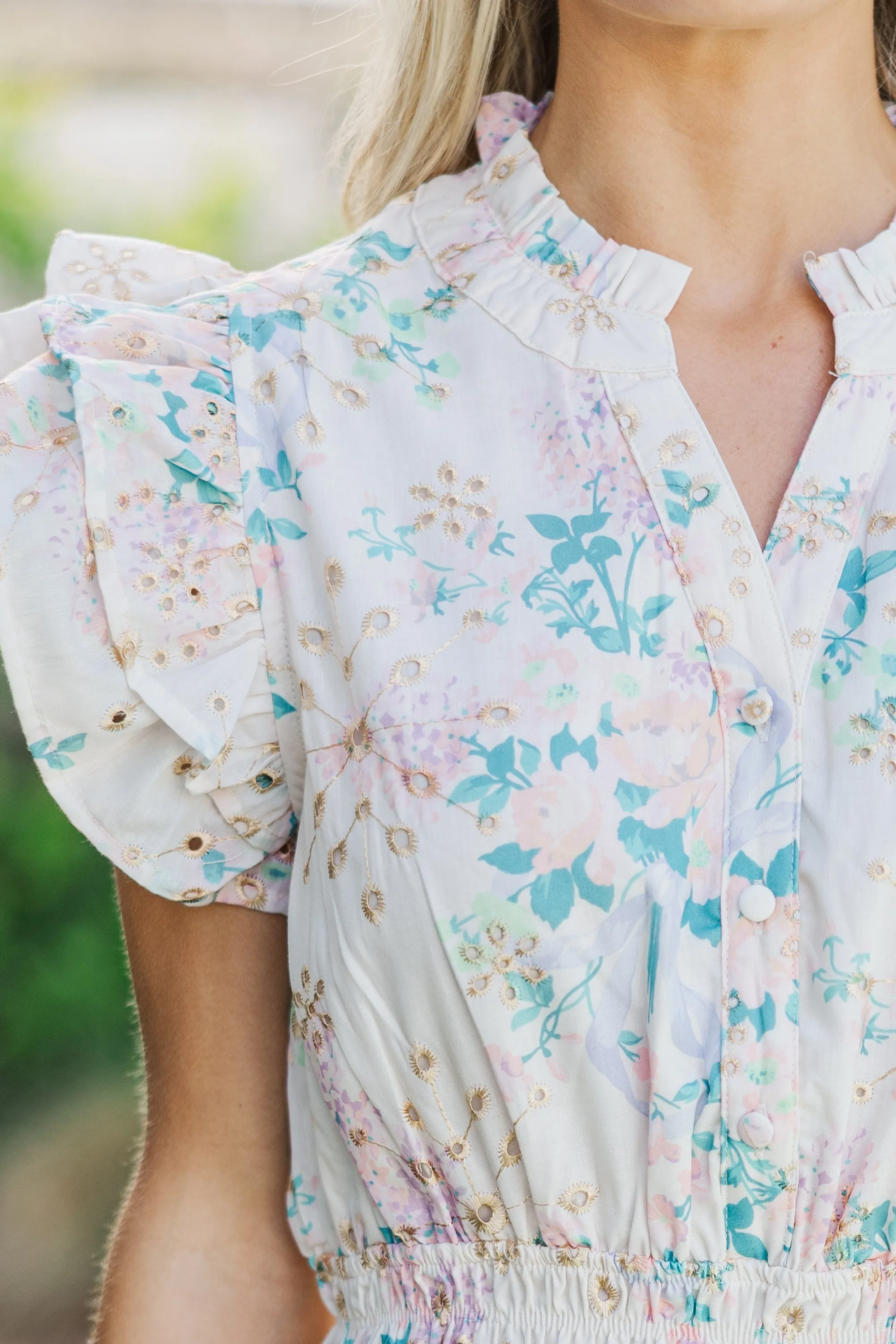 Wild Love Cream Eyelet Romper