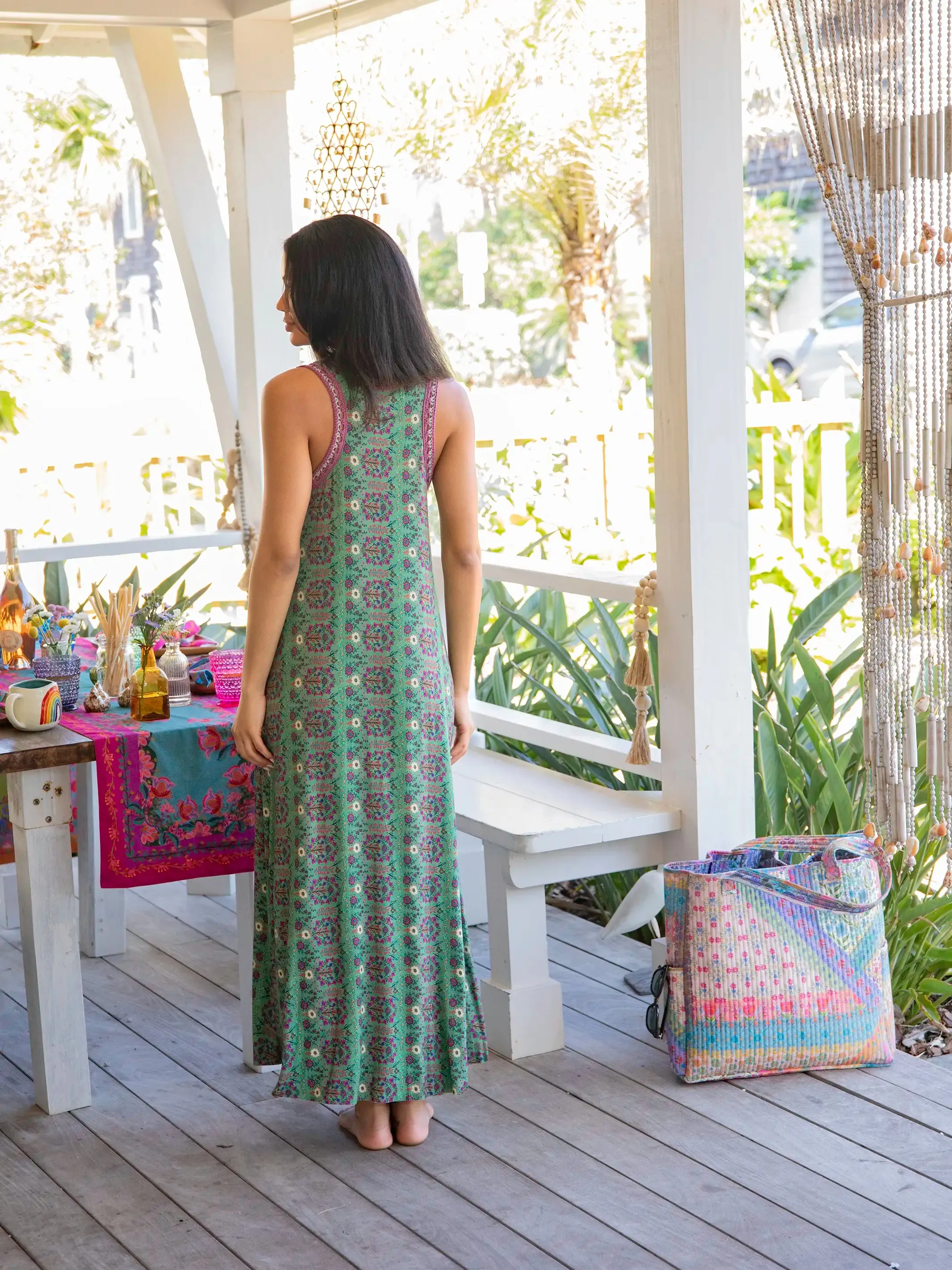Willow "ButterSoft" Trim Maxi Dress - Folk Garden Mint