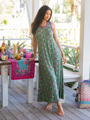 Willow "ButterSoft" Trim Maxi Dress - Folk Garden Mint