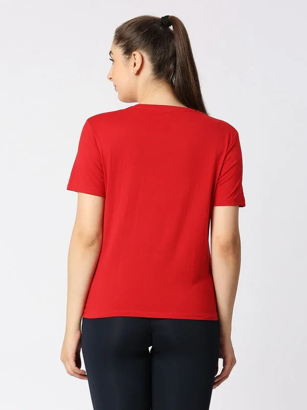 Women Red Solid Top - Rush Tee-C-CR