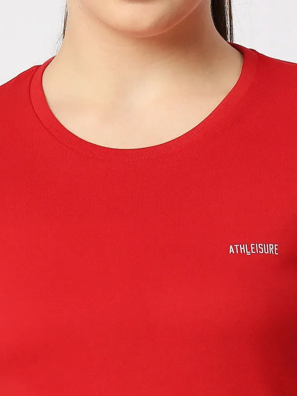Women Red Solid Top - Rush Tee-C-CR