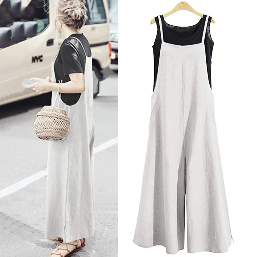Women's Casual Loose Long Wide Leg Jumpsuits