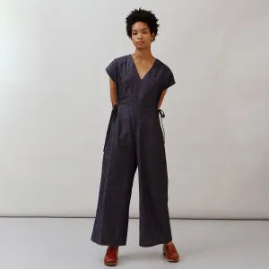Women's Cotton/Linen Ava Jumpsuit - Dark Indigo