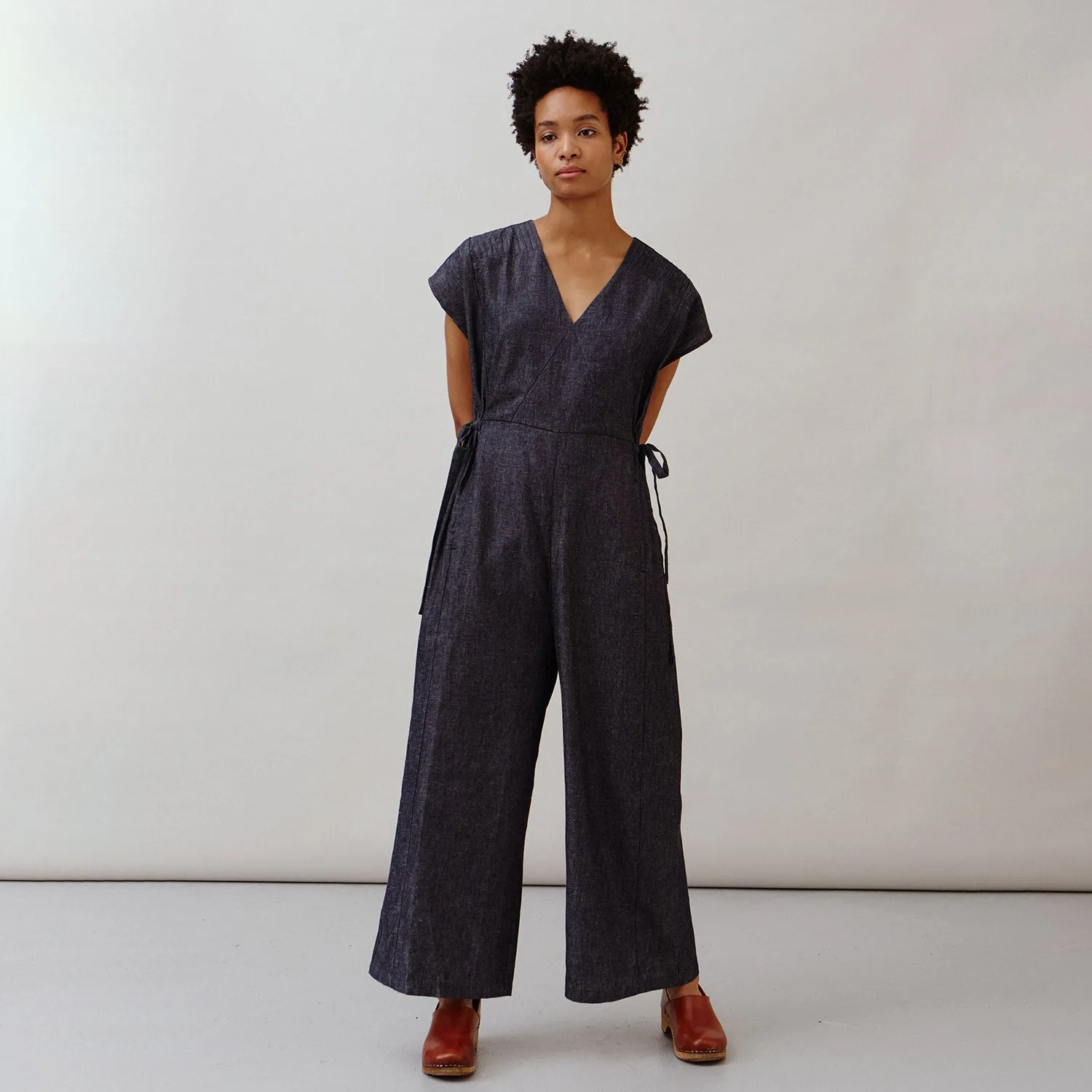 Women's Cotton/Linen Ava Jumpsuit - Dark Indigo