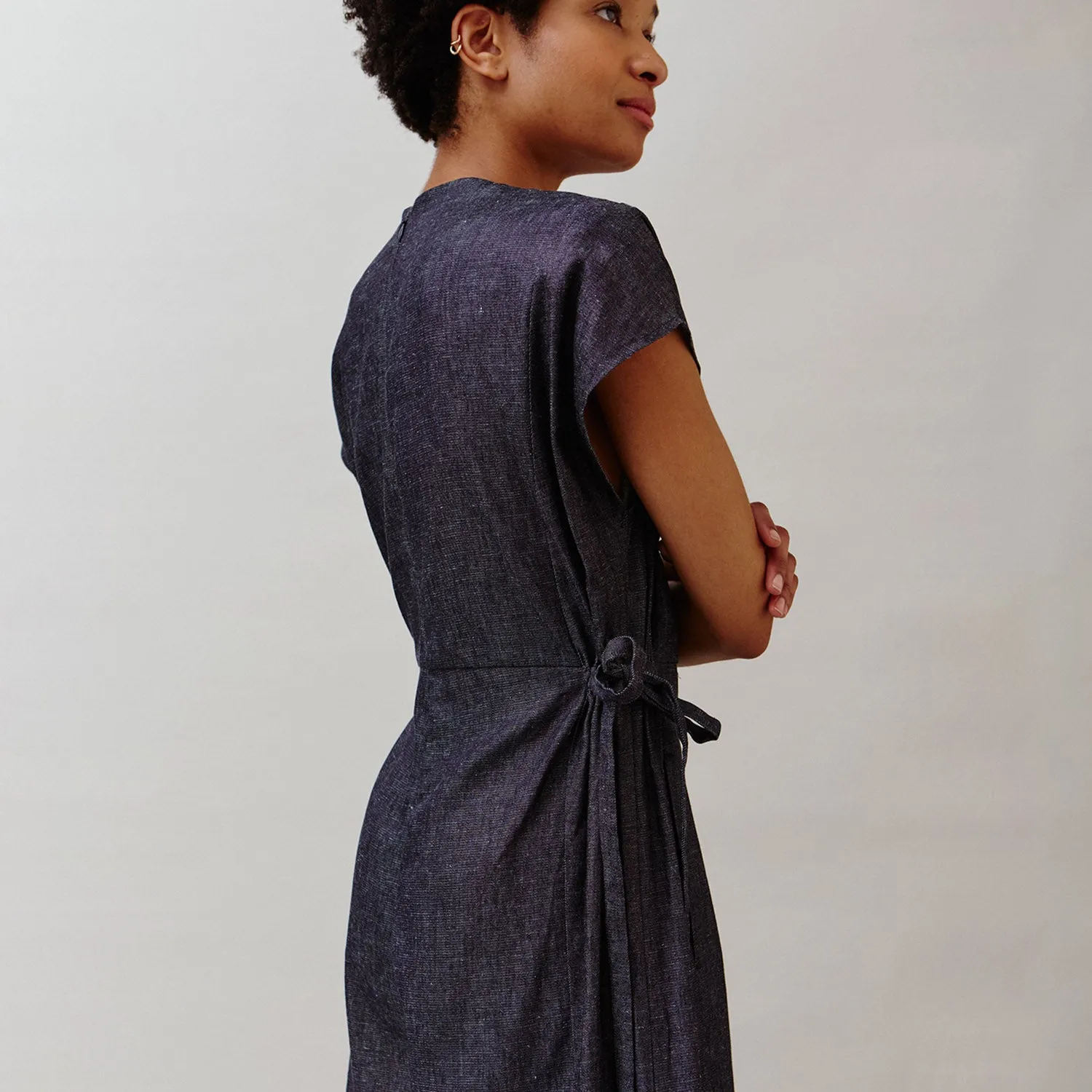 Women's Cotton/Linen Ava Jumpsuit - Dark Indigo