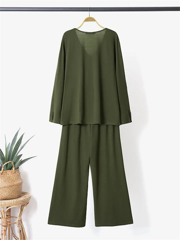 Women's Loose Comfy Long Sleeve 2-Piece Sets