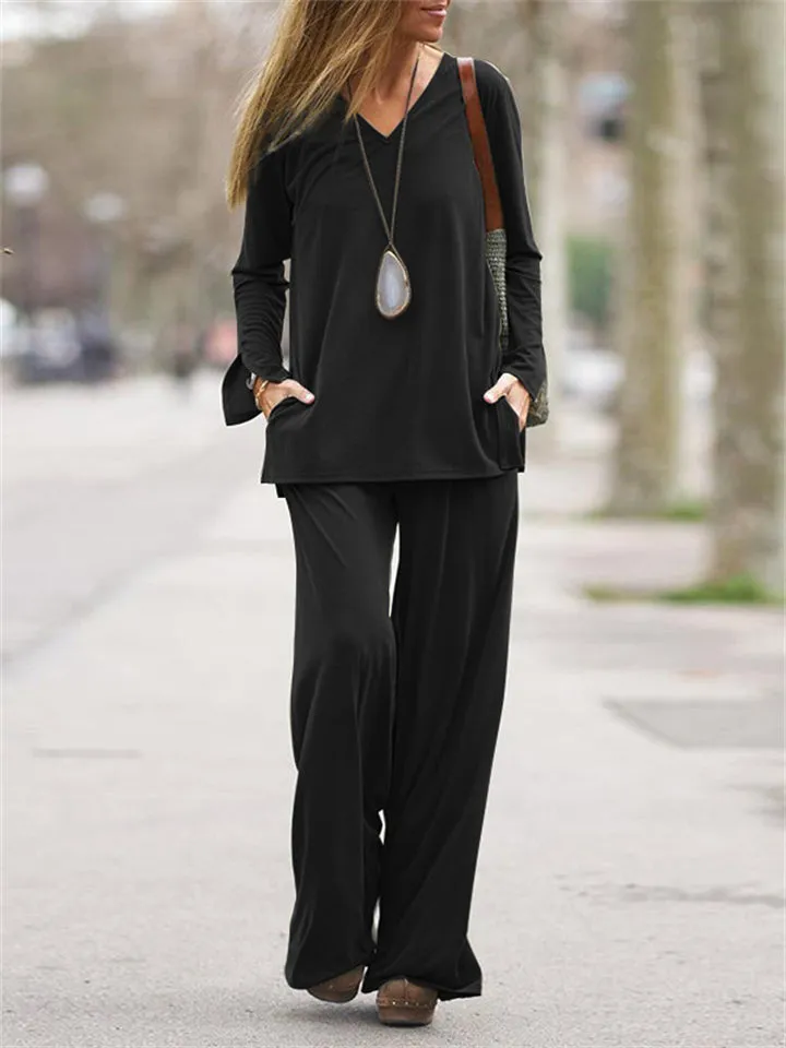 Women's Loose Comfy Long Sleeve 2-Piece Sets